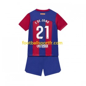 Tenue FC Barcelone Frenkie de Jong 21 Enfant Domicile 2023-2024 Maillot de Foot